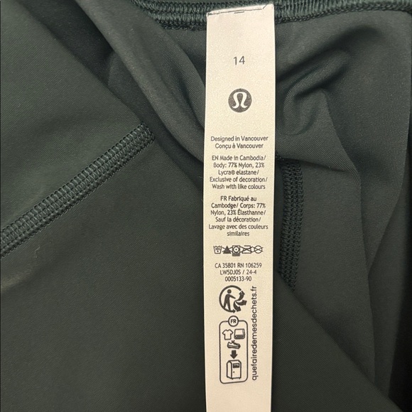 Lululemon Wunder Train High-Rise Tight 28” Leggings Legacy Green (Size 14) - Picture 2 of 4